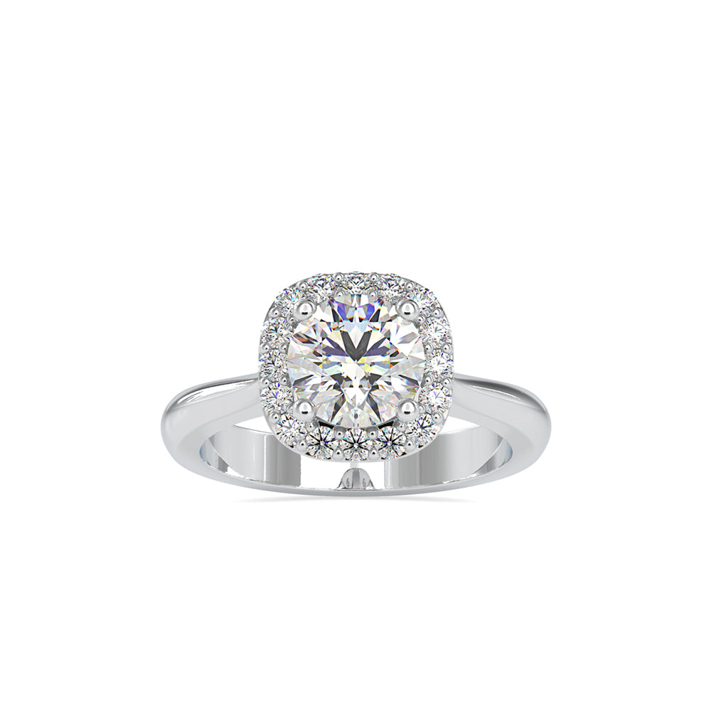 1.57Ct Round Cut Halo Lab-Grown Diamond Gold Ring
