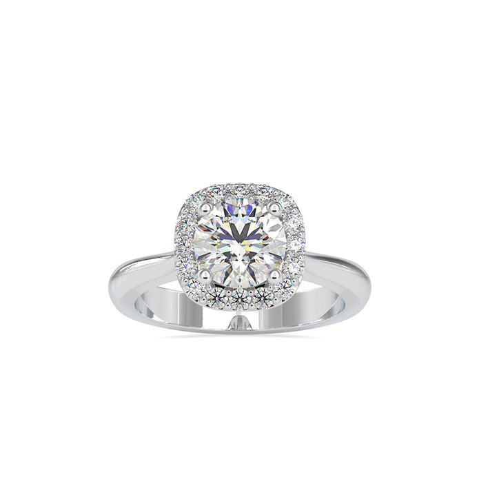 1.57Ct Round Cut Halo Lab-Grown Diamond Gold Ring