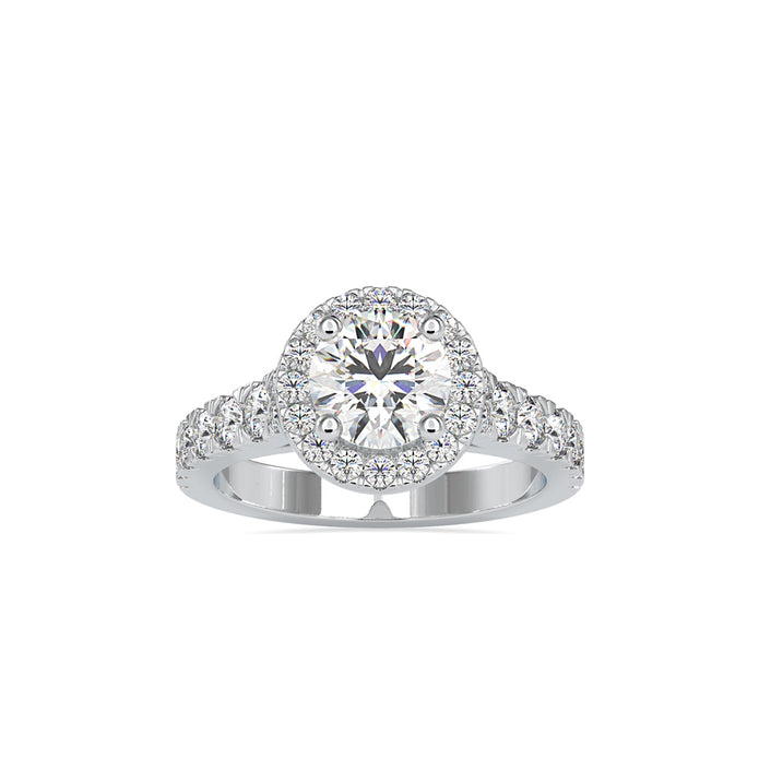 2.39Ct Round Cut Halo Lab-Grown Diamond Gold Ring