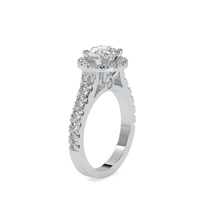 2.39Ct Round Cut Halo Lab-Grown Diamond Gold Ring