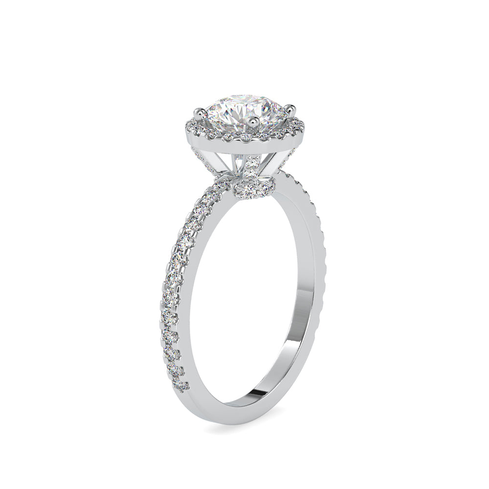 1.46Ct Round Cut Halo Lab-Grown Diamond Gold Ring