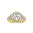 2.10Ct Round Cut Halo Lab-Grown Diamond Gold Ring