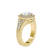 2.10Ct Round Cut Halo Lab-Grown Diamond Gold Ring