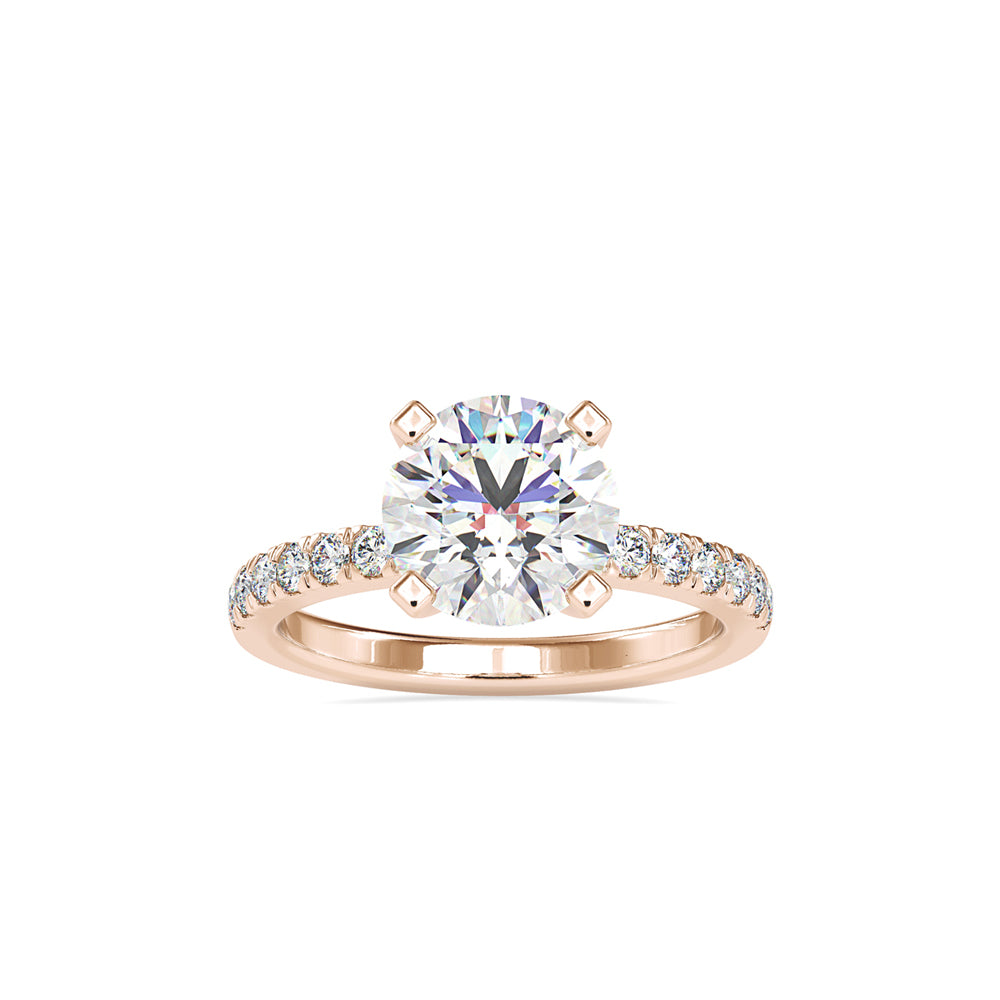 2.94Ct Round Cut Solitaire Lab-Grown Diamond Gold Ring
