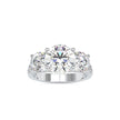 4.94Ct Round Cut Three Stone Lab-Grown Diamond Gold Ring