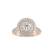 1.99Ct Round Cut Double Halo Lab-Grown Diamond Gold Ring