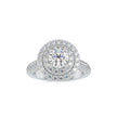 1.99Ct Round Cut Double Halo Lab-Grown Diamond Gold Ring