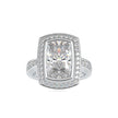 4.45Ct Princess Cut Bezel Halo Lab-Grown Diamond Gold Ring