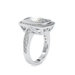 4.45Ct Princess Cut Bezel Halo Lab-Grown Diamond Gold Ring