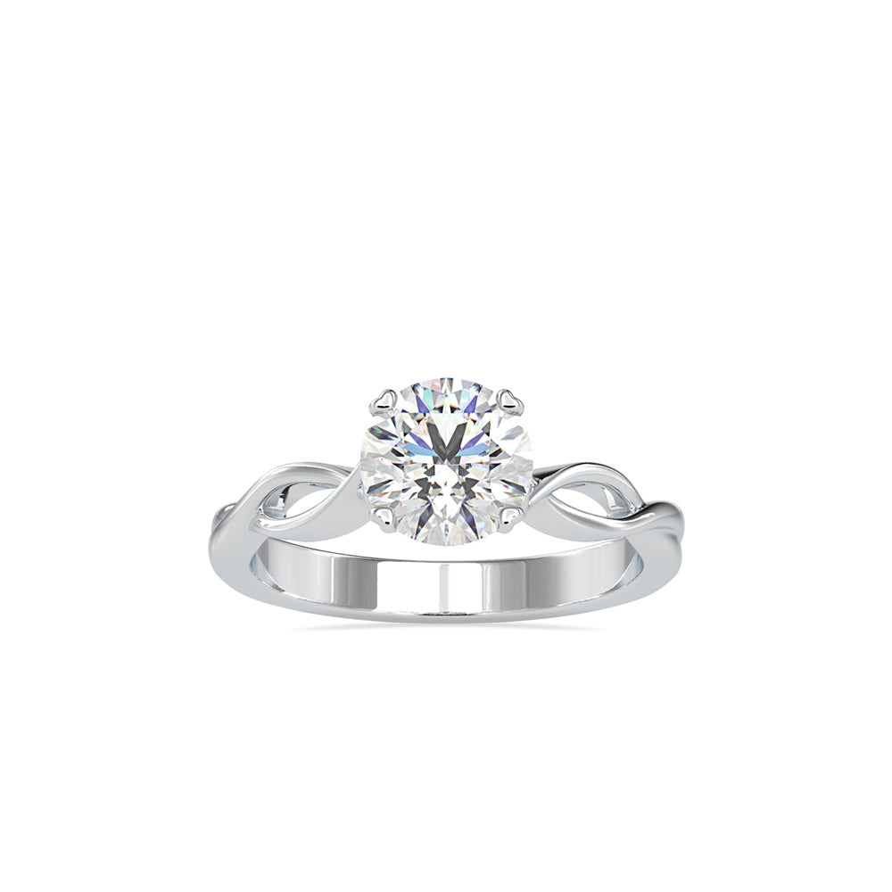 1.14Ct Round Cut Twisted Solitaire Lab-Grown Diamond Gold Ring