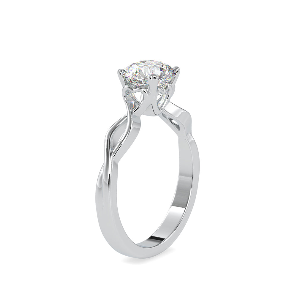 1.14Ct Round Cut Twisted Solitaire Lab-Grown Diamond Gold Ring