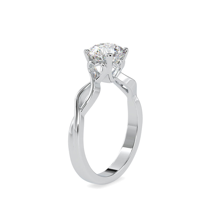 1.14Ct Round Cut Twisted Solitaire Lab-Grown Diamond Gold Ring