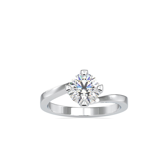 1.15Ct Round Cut Bypass Solitaire Lab-Grown Diamond Gold Ring