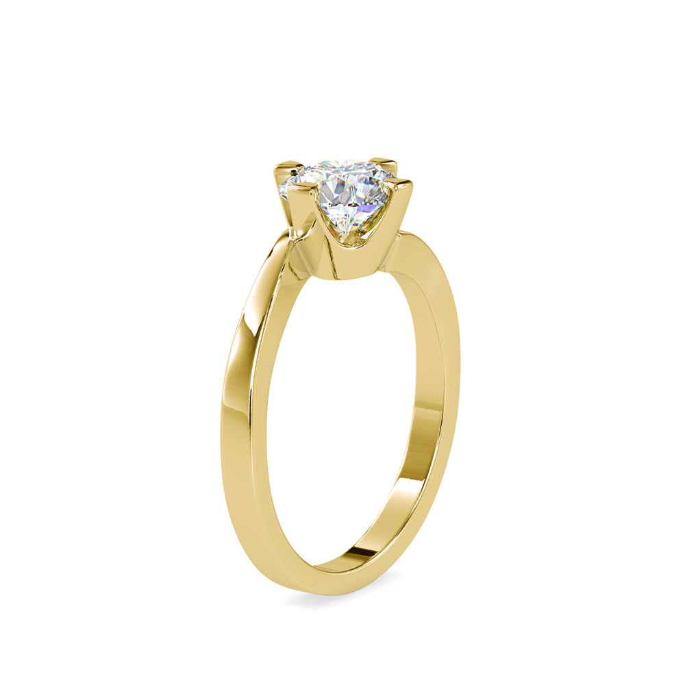 1.15Ct Round Cut Bypass Solitaire Lab-Grown Diamond Gold Ring