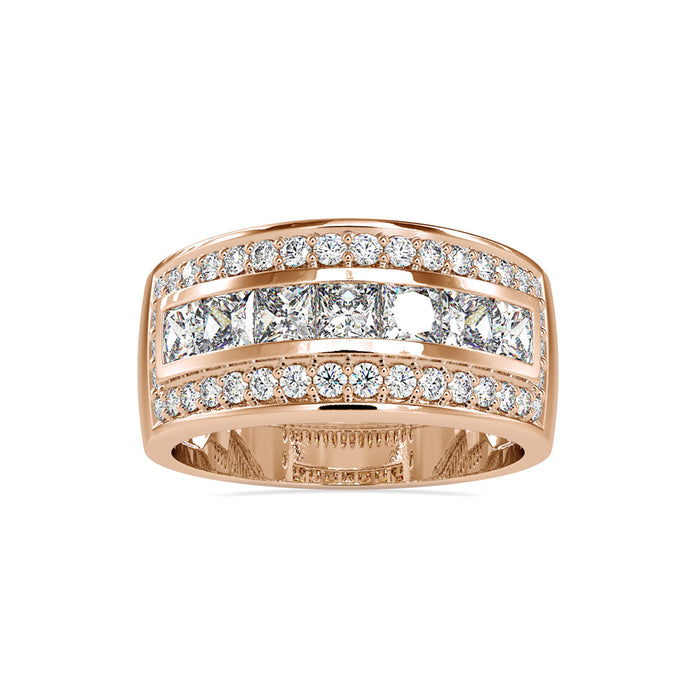 2.78Ct Princess Cut Channel Set Lab-Grown Diamond Gold Ring