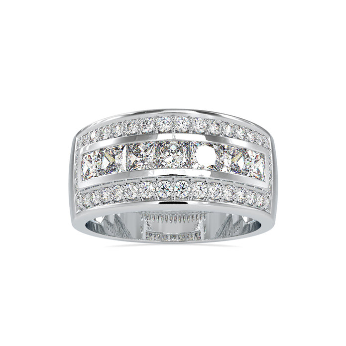 2.78Ct Princess Cut Channel Set Lab-Grown Diamond Gold Ring