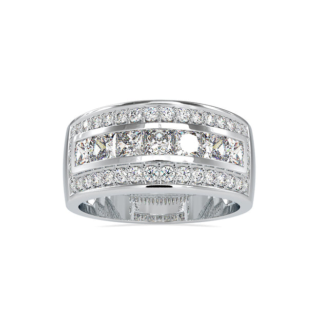 2.78Ct Princess Cut Channel Set Lab-Grown Diamond Gold Ring
