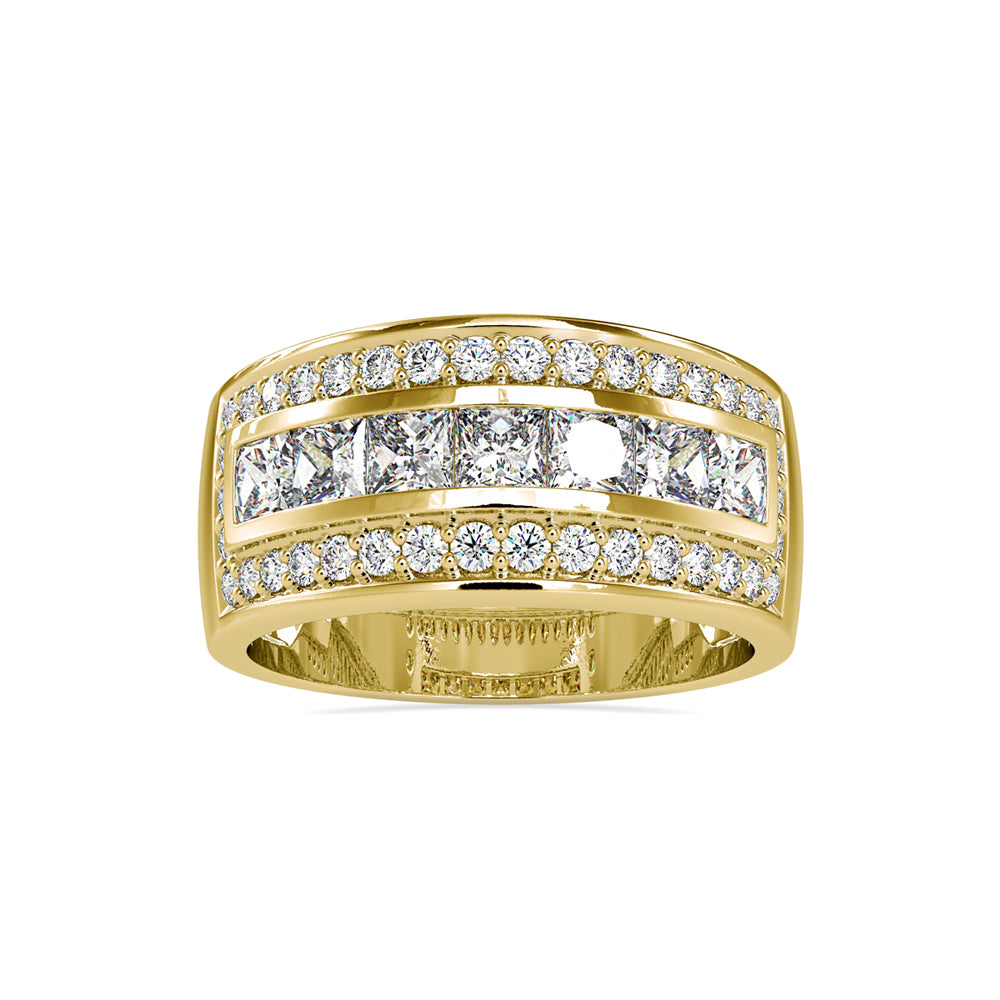 2.78Ct Princess Cut Channel Set Lab-Grown Diamond Gold Ring