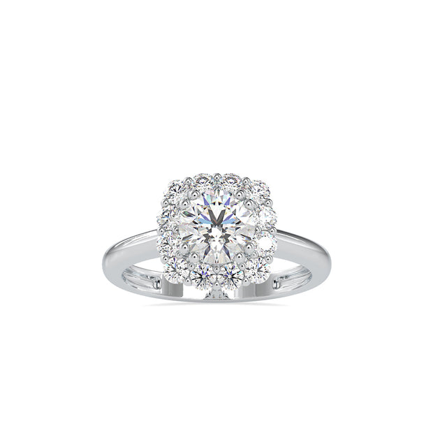 1.51Ct Round Cut Halo Lab-Grown Diamond Gold Ring
