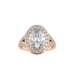 3.09Ct Oval Cut Halo Lab-Grown Diamond Gold Ring