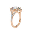 3.09Ct Oval Cut Halo Lab-Grown Diamond Gold Ring