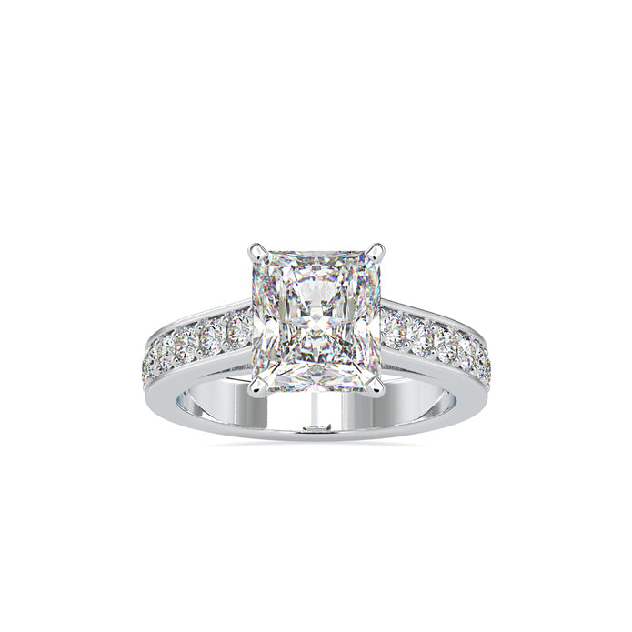 3.94Ct Radiant Cut Solitaire Lab-Grown Diamond Gold Ring