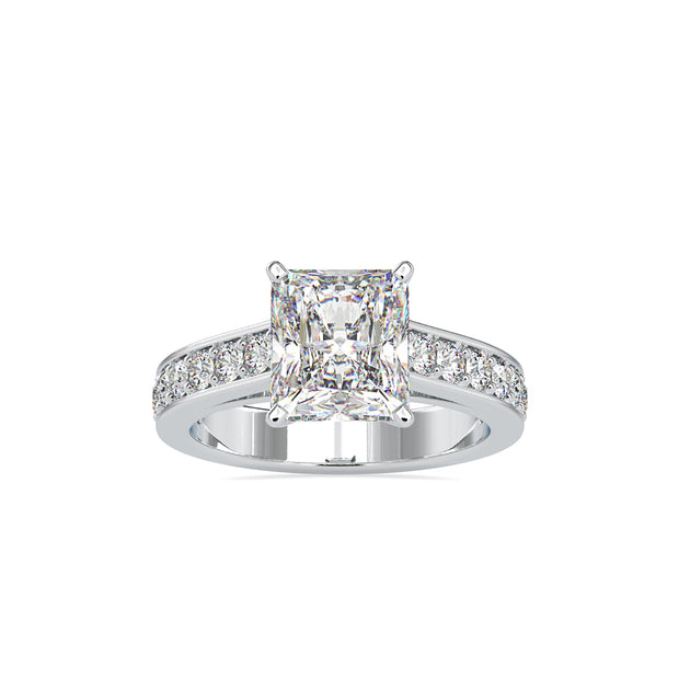 3.94Ct Radiant Cut Solitaire Lab-Grown Diamond Gold Ring