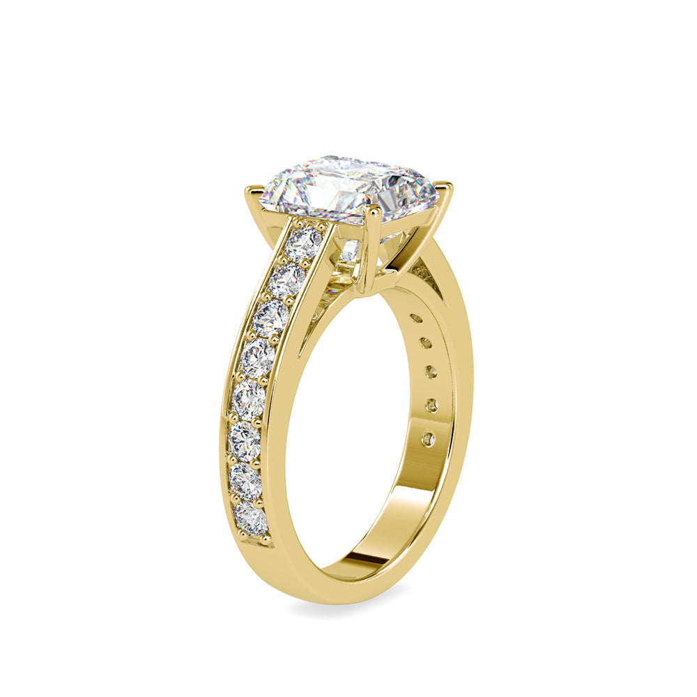 3.94Ct Radiant Cut Solitaire Lab-Grown Diamond Gold Ring