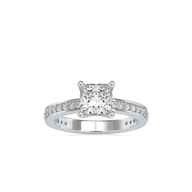 1.68Ct Princess Cut Solitaire Lab-Grown Diamond Gold Ring
