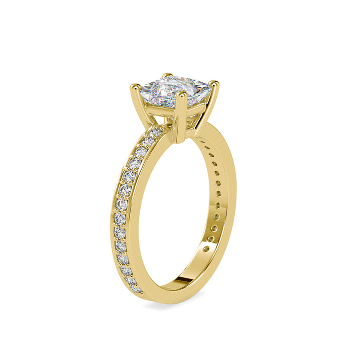 1.68Ct Princess Cut Solitaire Lab-Grown Diamond Gold Ring