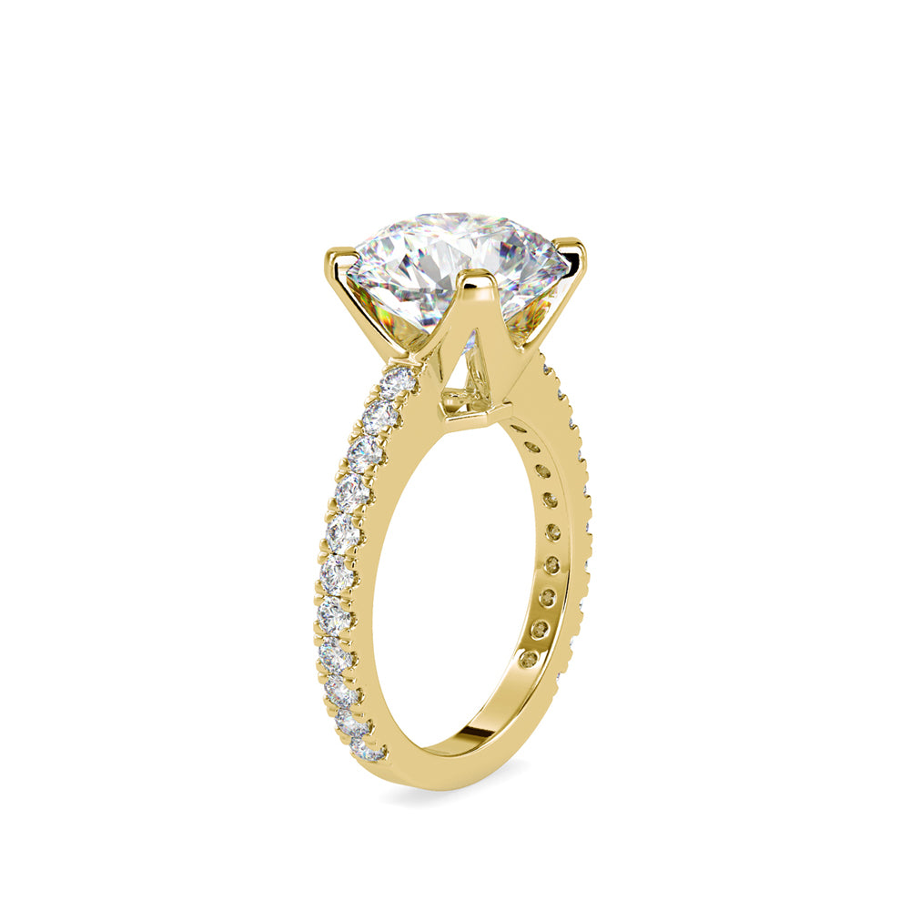 4.99Ct Round Cut Solitaire Lab-Grown Diamond Gold Ring