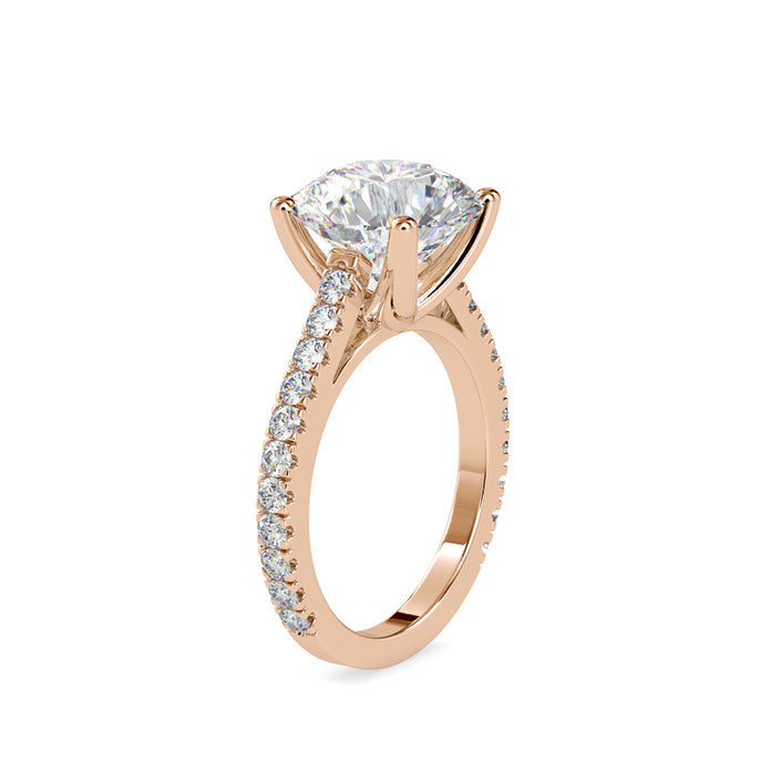5.02Ct Round Cut Solitaire Lab-Grown Diamond Gold Ring