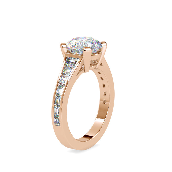3.68Ct Round Cut Solitaire Lab-Grown Diamond Gold Ring