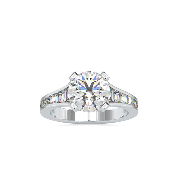 3.68Ct Round Cut Solitaire Lab-Grown Diamond Gold Ring