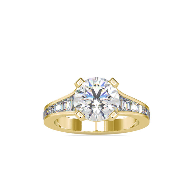 3.68Ct Round Cut Solitaire Lab-Grown Diamond Gold Ring
