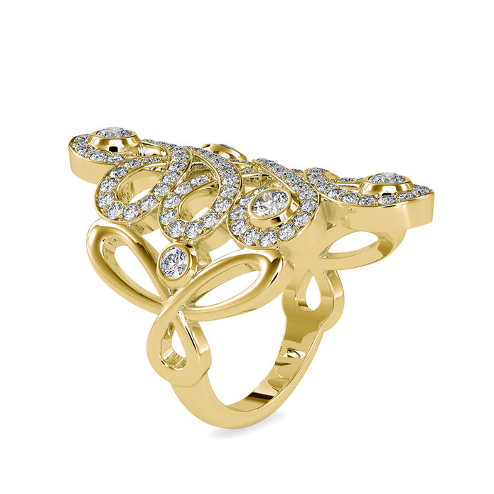 1.48Ct Cluster Lab-Grown Diamond Gold Ring