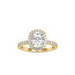 3.04Ct Cushion Cut Halo Lab-Grown Diamond Gold Ring