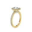 3.04Ct Cushion Cut Halo Lab-Grown Diamond Gold Ring