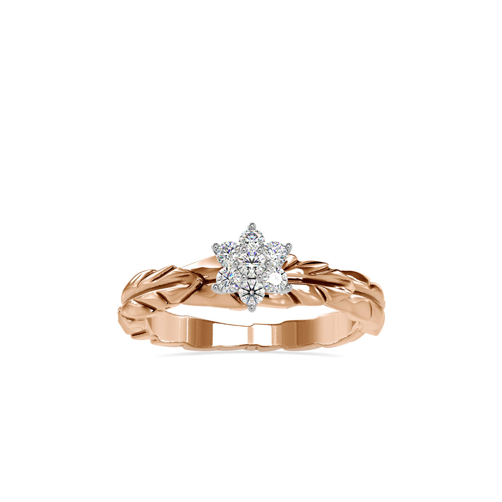 0.18Ct Floral Cluster Lab Grown Diamond Gold Ring
