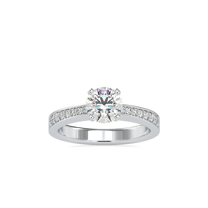 1.08Ct Round Cut Solitaire Lab Grown Diamond Gold Ring