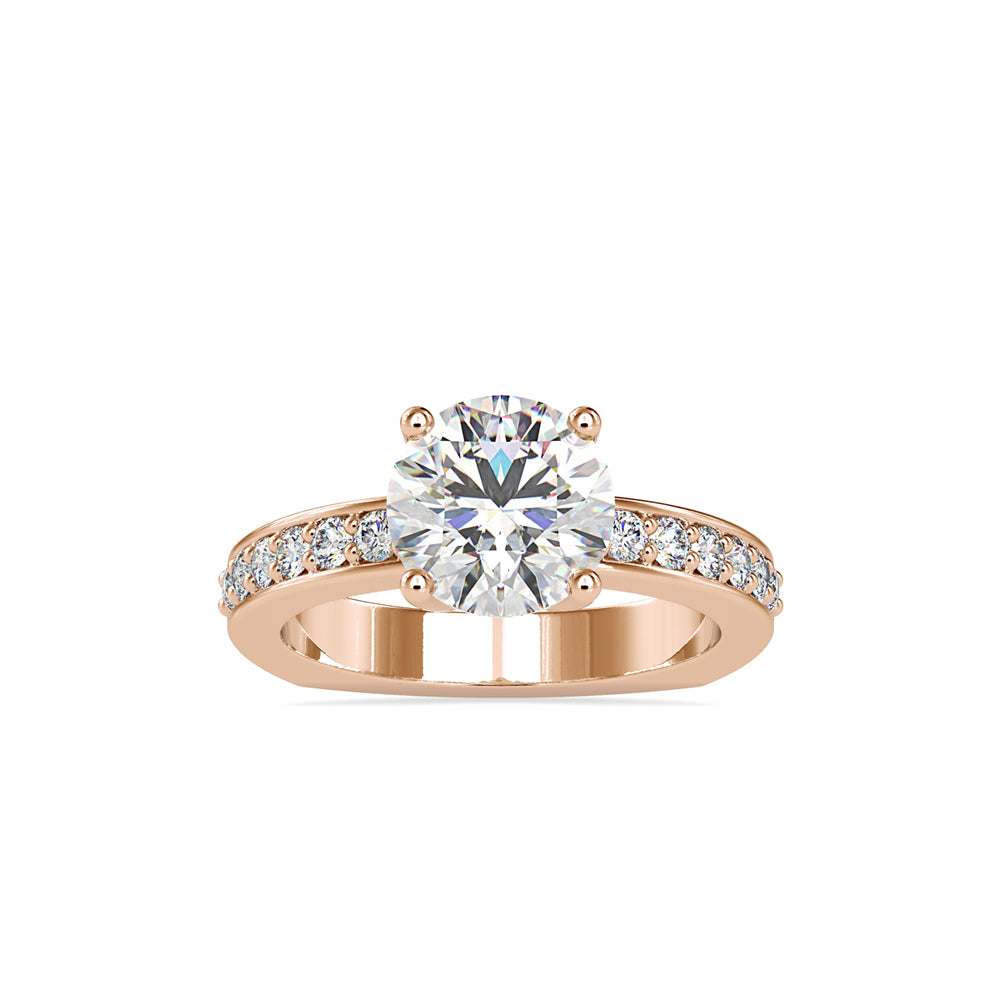 2.11Ct Round Cut Solitaire Lab Grown Diamond Gold Ring