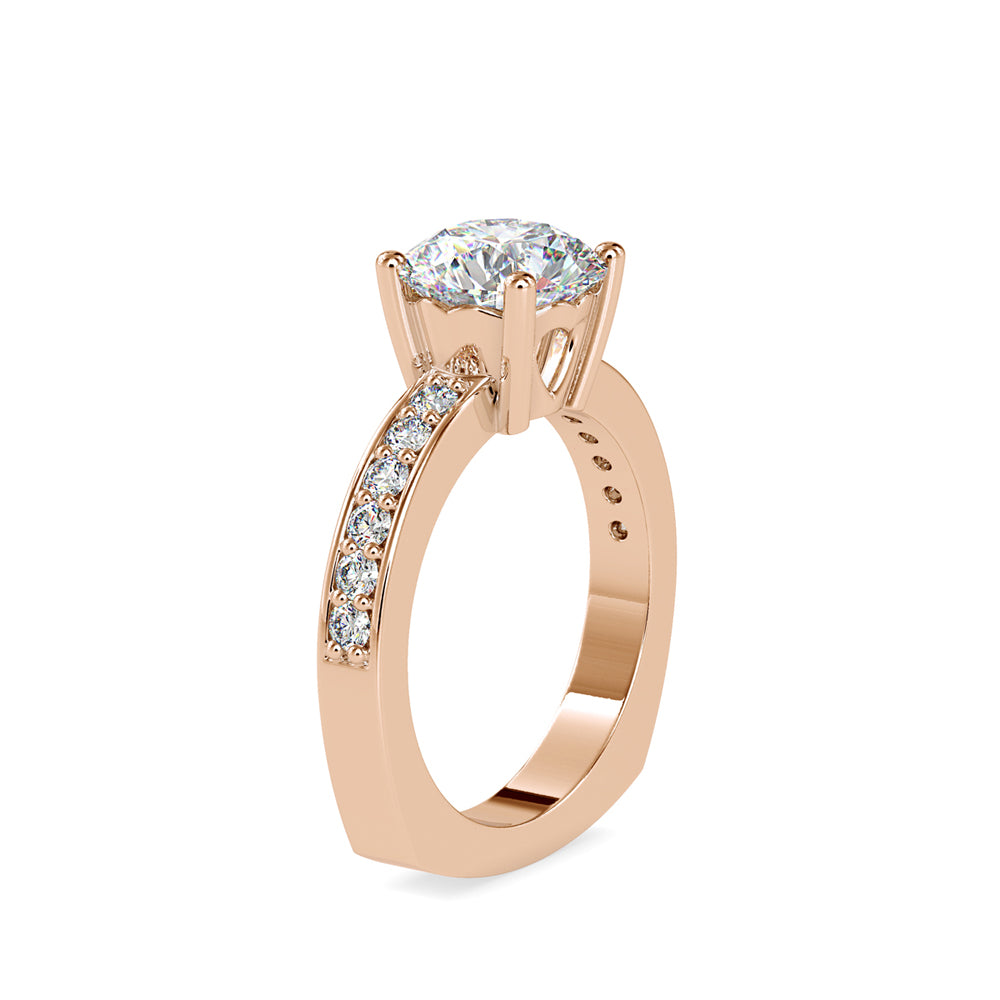 2.11Ct Round Cut Solitaire Lab Grown Diamond Gold Ring