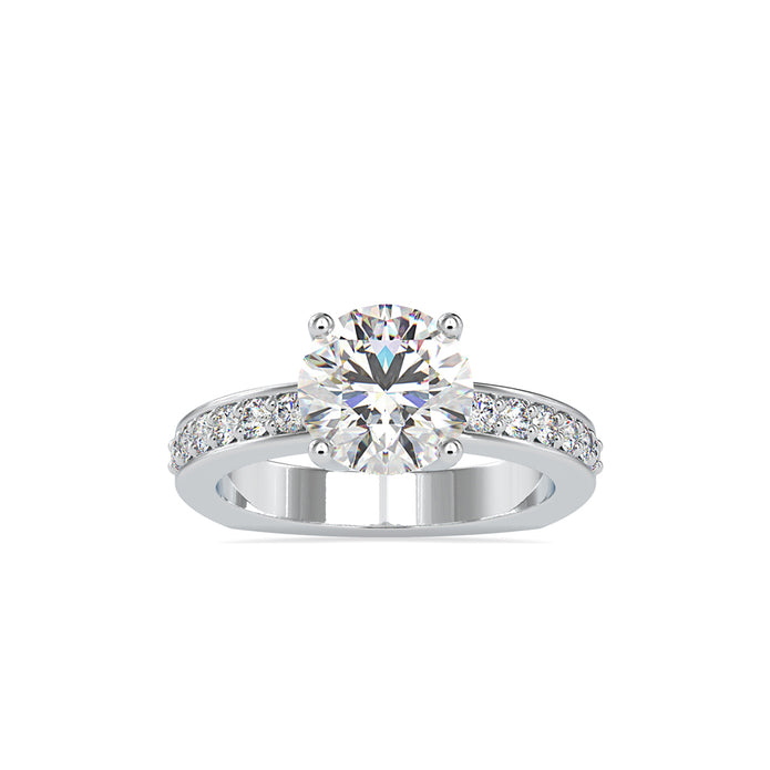 2.11Ct Round Cut Solitaire Lab Grown Diamond Gold Ring