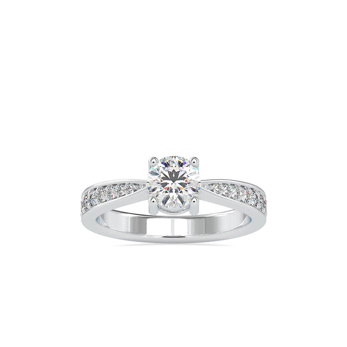 0.83Ct Round Cut Solitaire Lab Grown Diamond Gold Ring