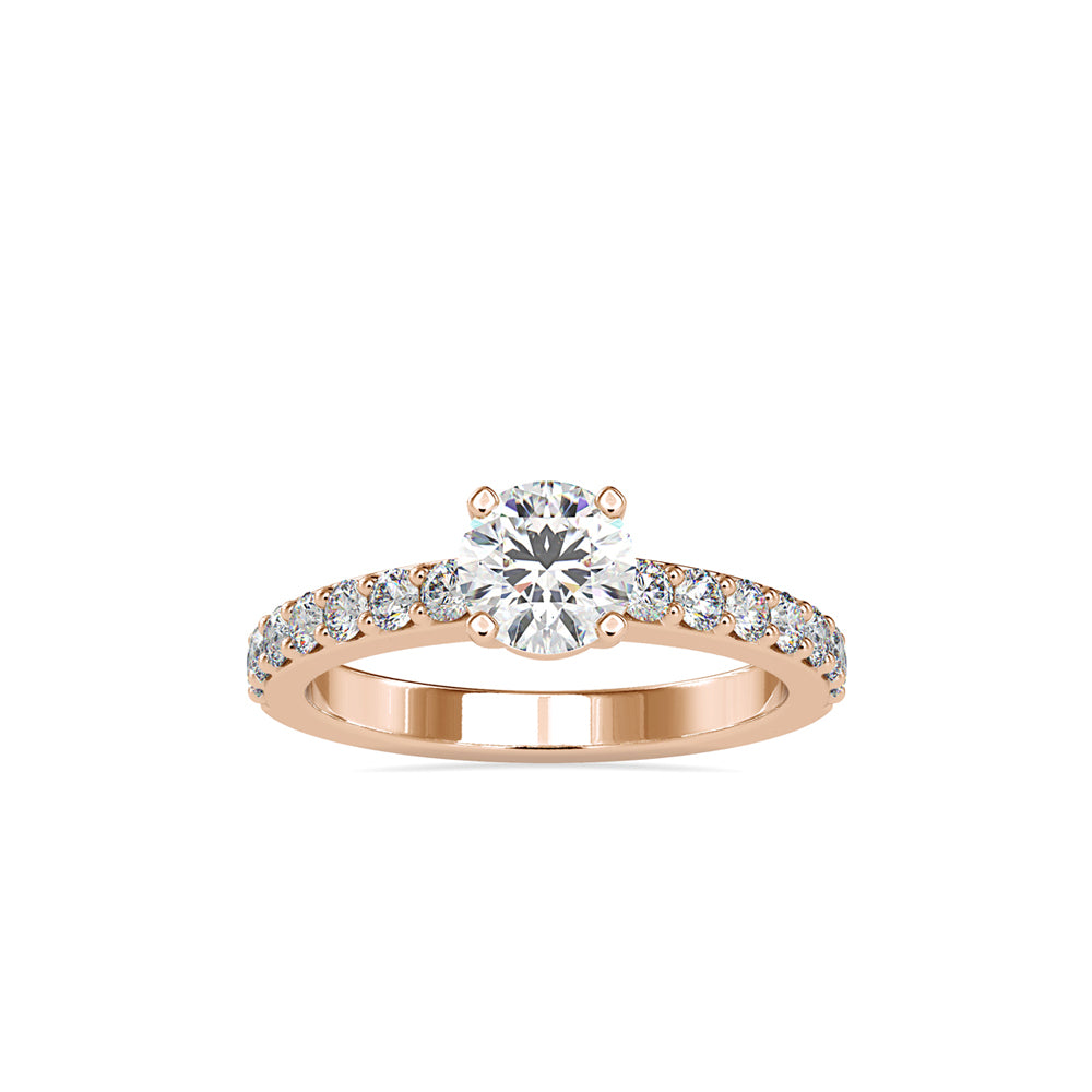 1.05Ct Round Cut Solitaire Lab Grown Diamond Gold Ring