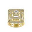 1.76Ct Princess Cut Halo Lab Grown Diamond Gold Ring