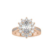 2.41Ct Oval Cut Halo Lab Grown Diamond Gold Ring