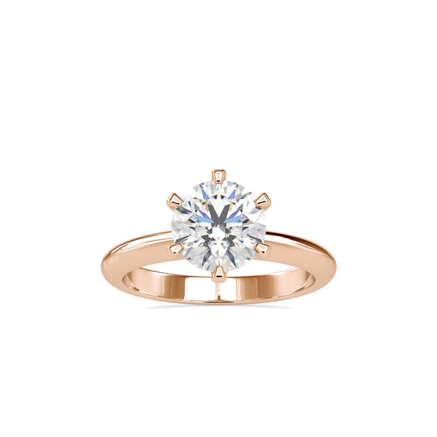1.62Ct Round Cut Solitaire Lab Grown Diamond Gold Ring