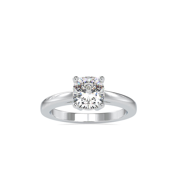 1.39Ct Cushion Cut Solitaire Lab Grown Diamond Gold Ring