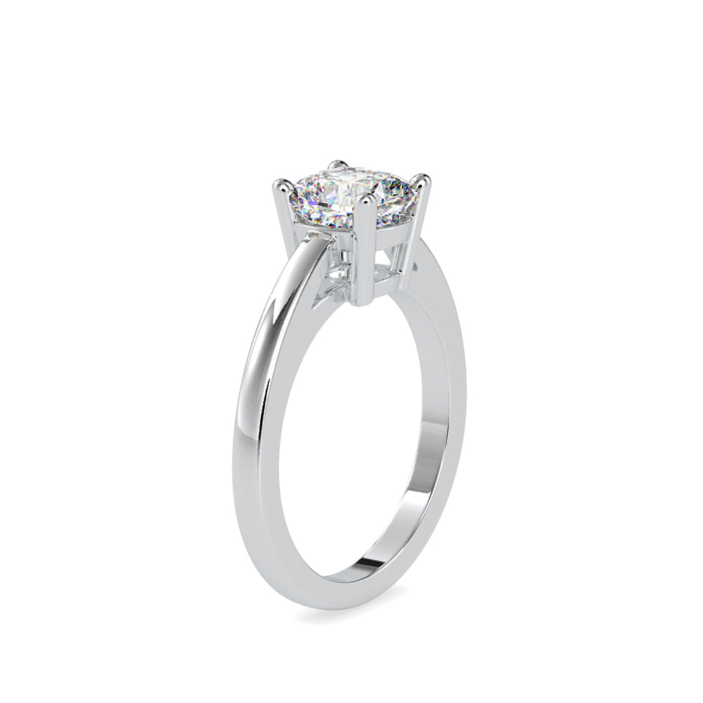 1.39Ct Cushion Cut Solitaire Lab Grown Diamond Gold Ring